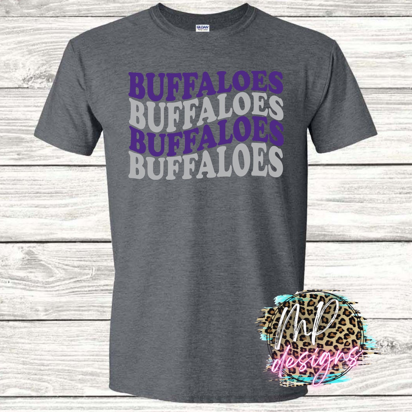 BUFFALOES WAVY RETRO PURPLE T-SHIRT