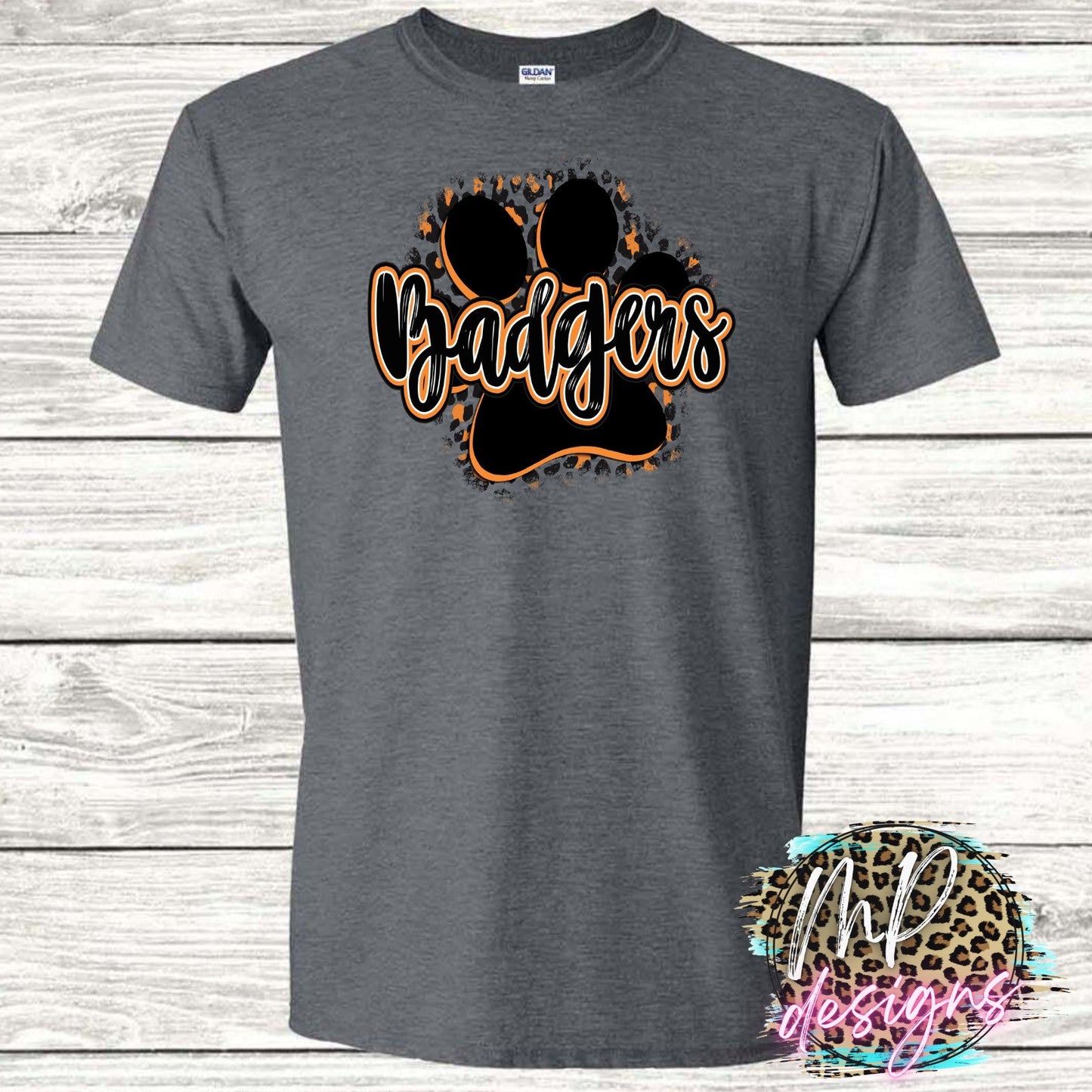BADGERS PAW ORANGE T-SHIRT