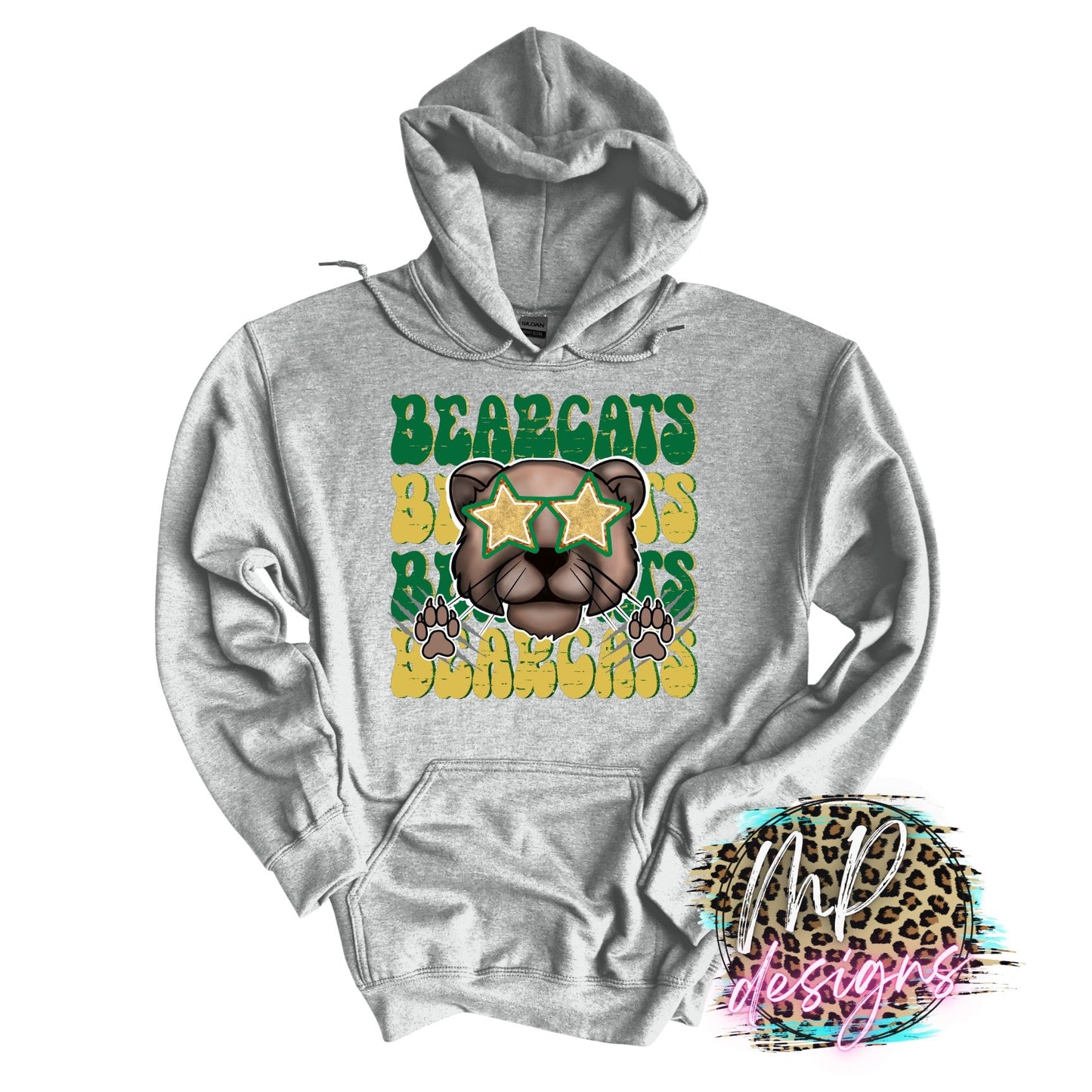 BEARCATS PREPPY MASCOT STACKED LONG SLEEVE/SWEATSHIRT