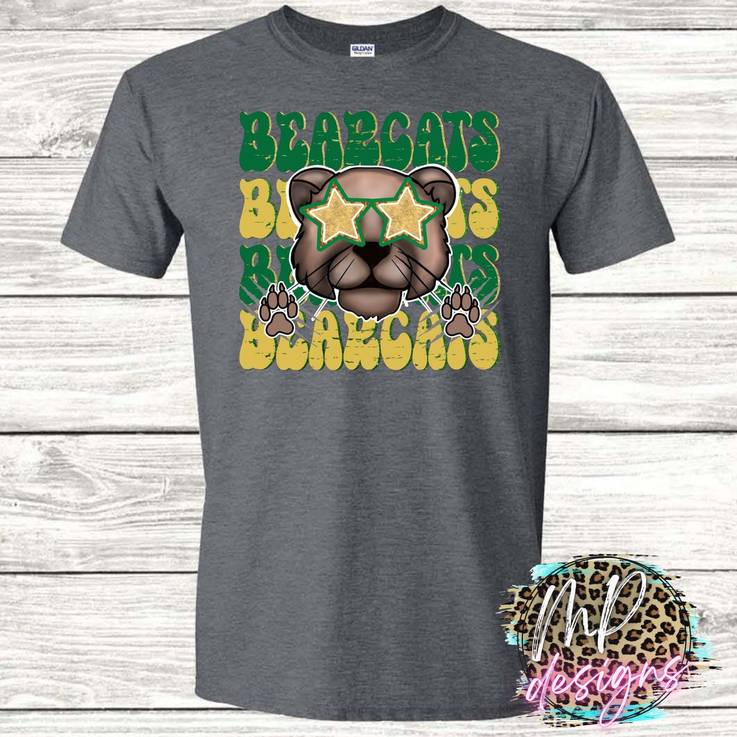 BEARCATS PREPPY MASCOT STACKED T-SHIRT