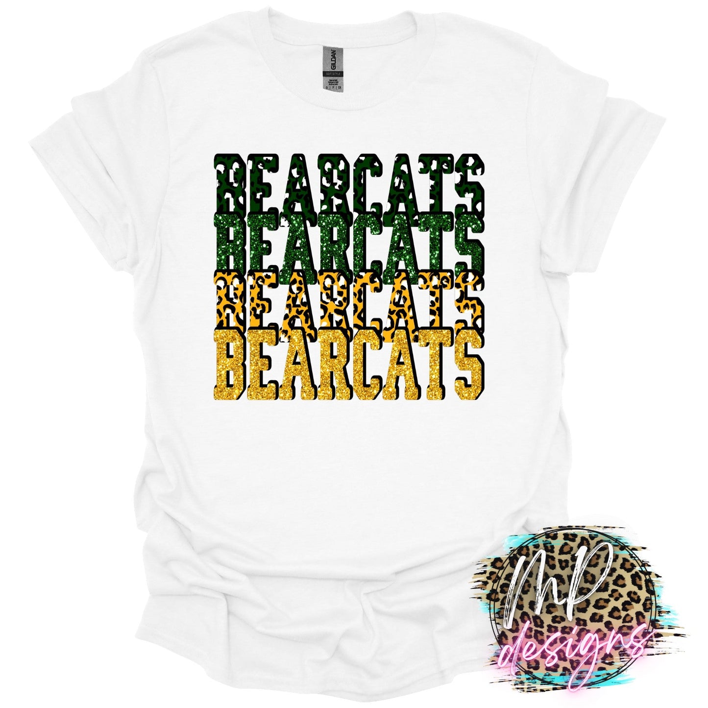 BEARCATS STACKED GLITTER T-SHIRT