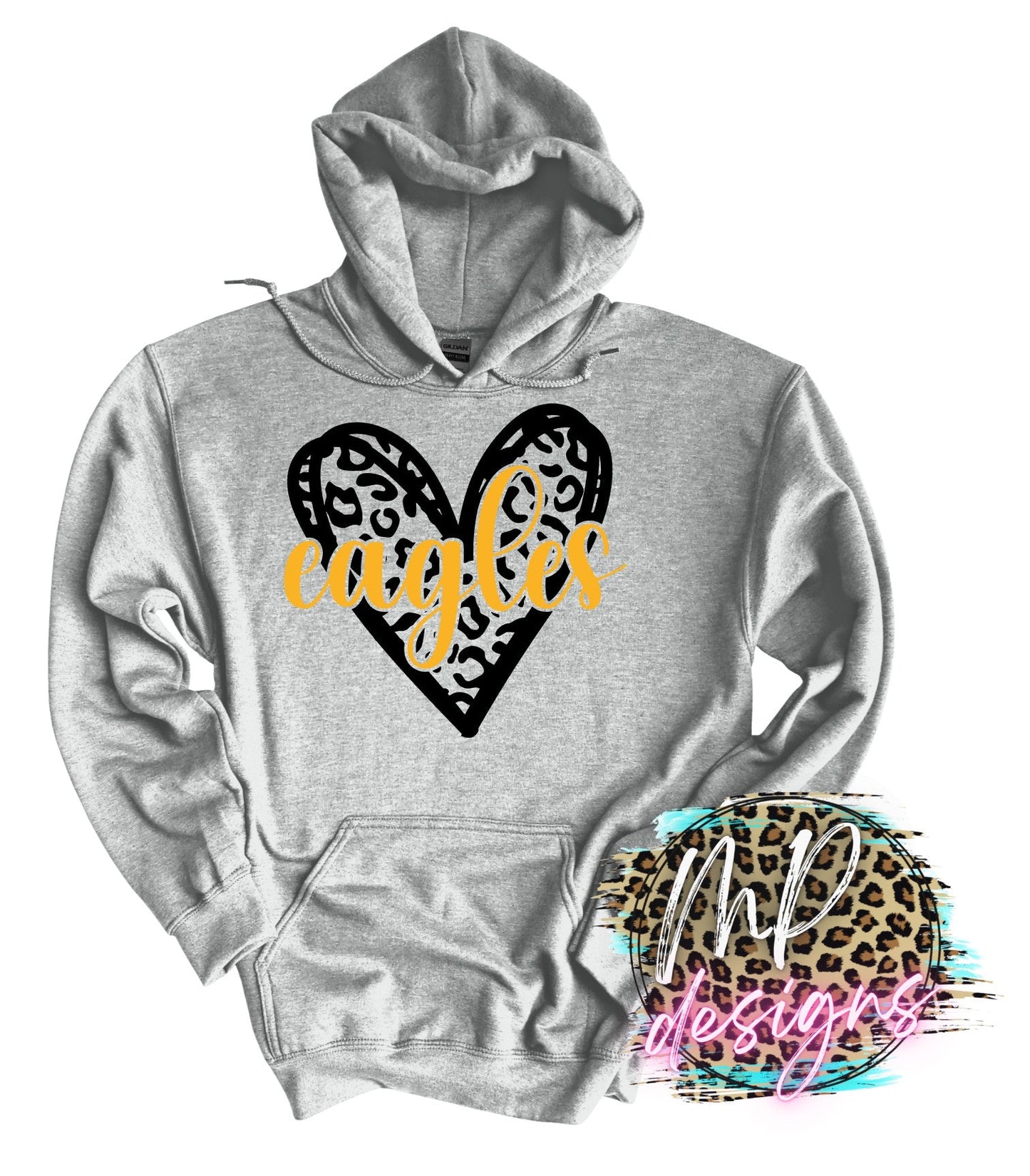 EAGLES LEOPARD HEART GOLD LONG SLEEVE/SWEATSHIRT