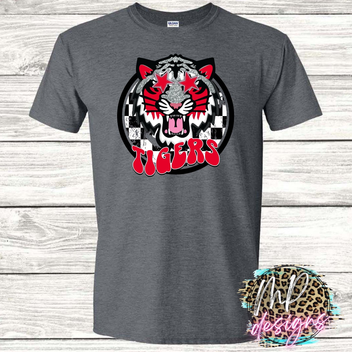TIGERS PREPPY MASCOT RED T-SHIRT