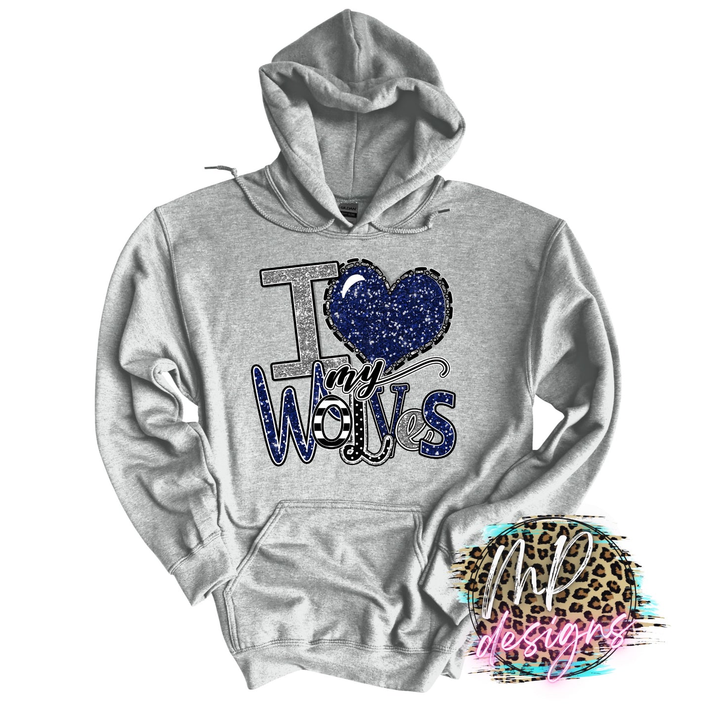 I LOVE MY WOLVES NAVY LONG SLEEVE/SWEATSHIRT