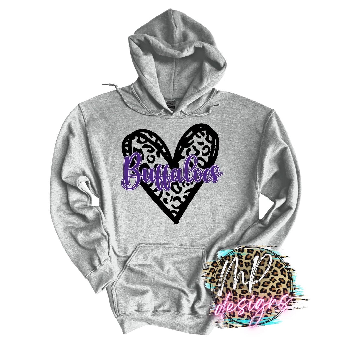 BUFFALOES LEOPARD HEART PURPLE LONG SLEEVE/SWEATSHIRT