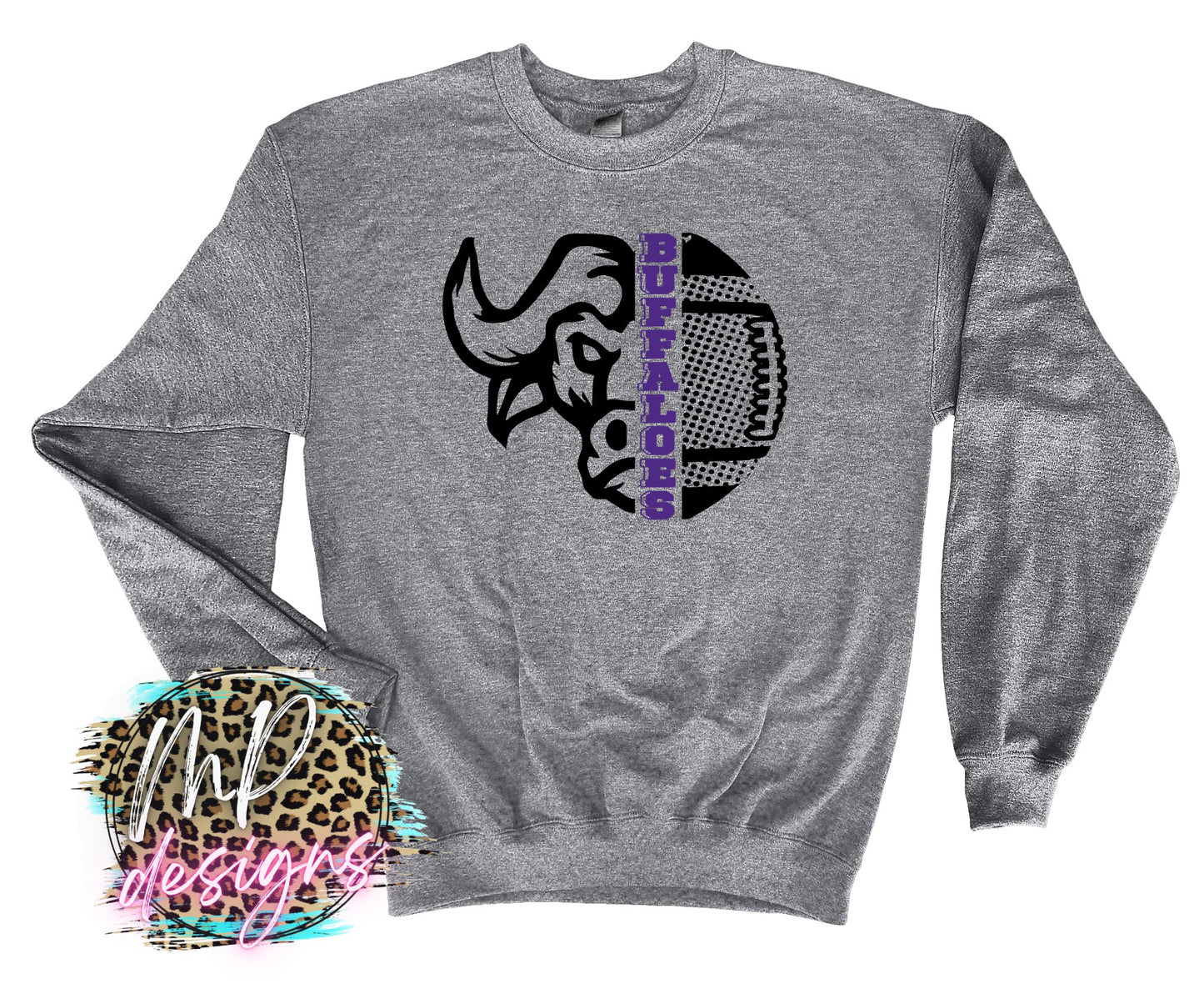 BUFFALOES MASCOT FOOTBALL PURPLE LONG SLEEVE/SWEATSHIRT