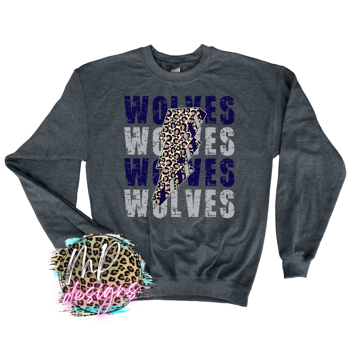 WOLVES BOLT NAVY LONG SLEEVE/SWEATSHIRT