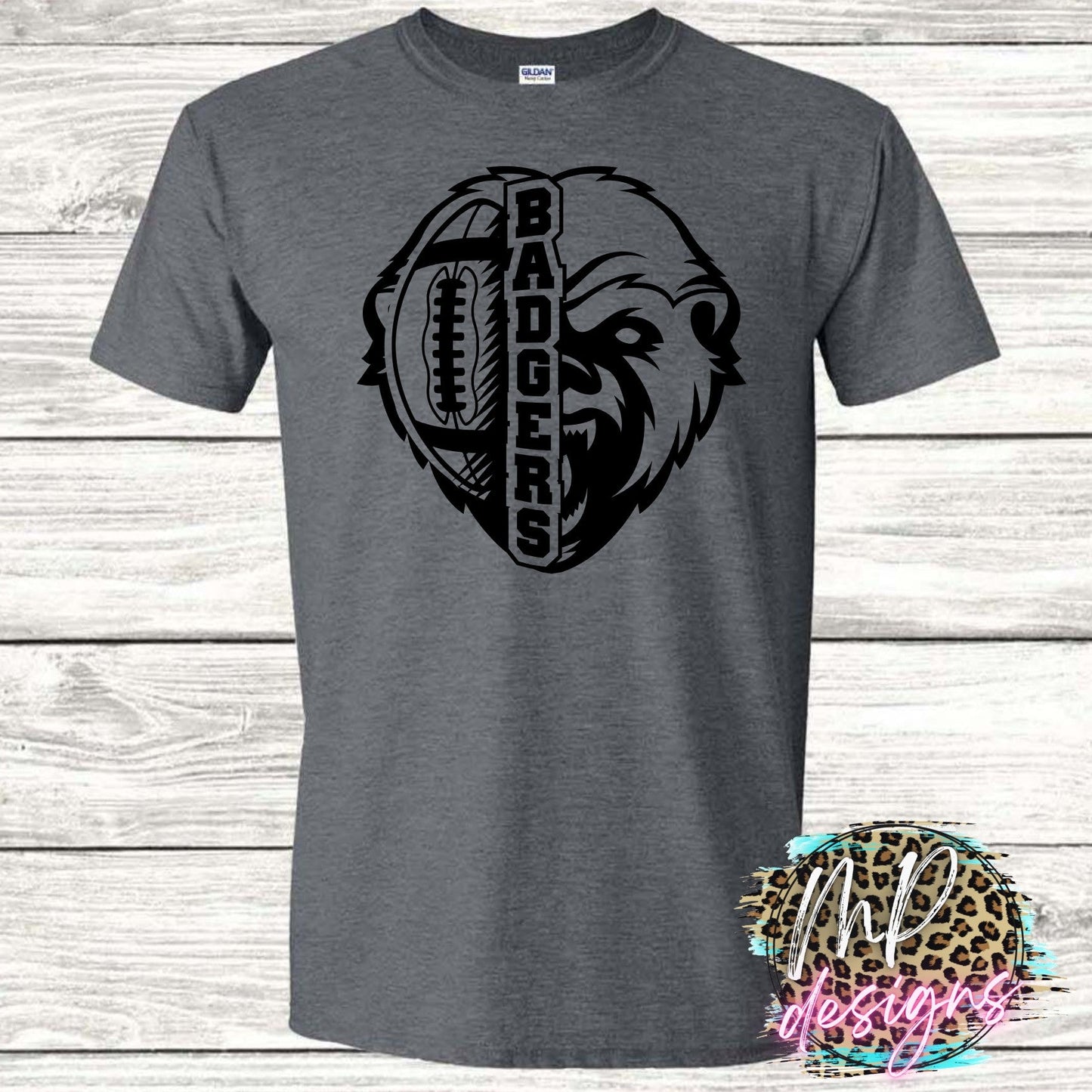 BADGERS MASCOT FOOTBALL ORANGE T-SHIRT