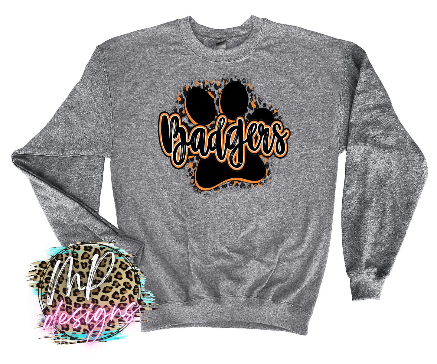 BADGERS PAW ORANGE LONG SLEEVE/SWEATSHIRT