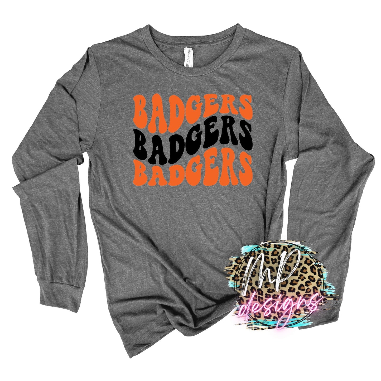 BADGERS WAVY RETRO ORANGE LONG SLEEVE/SWEATSHIRT