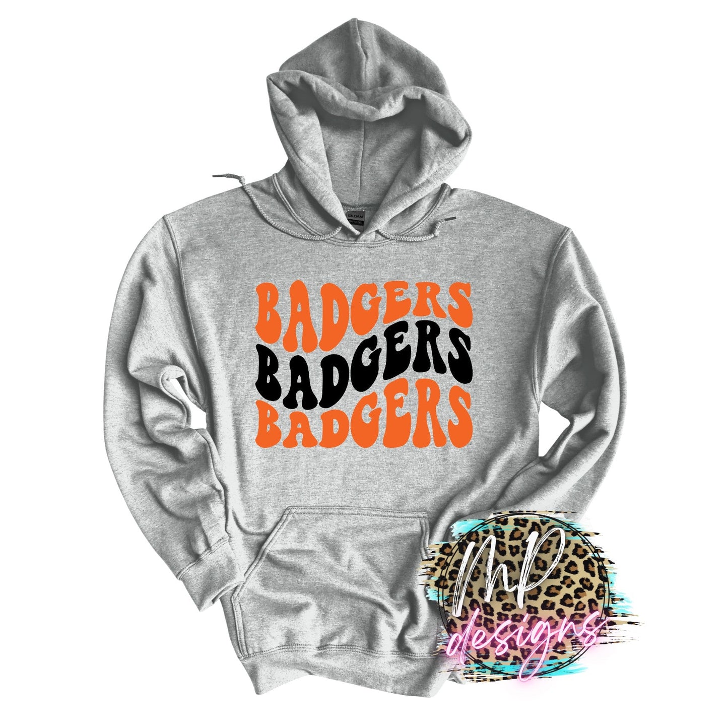 BADGERS WAVY RETRO ORANGE LONG SLEEVE/SWEATSHIRT