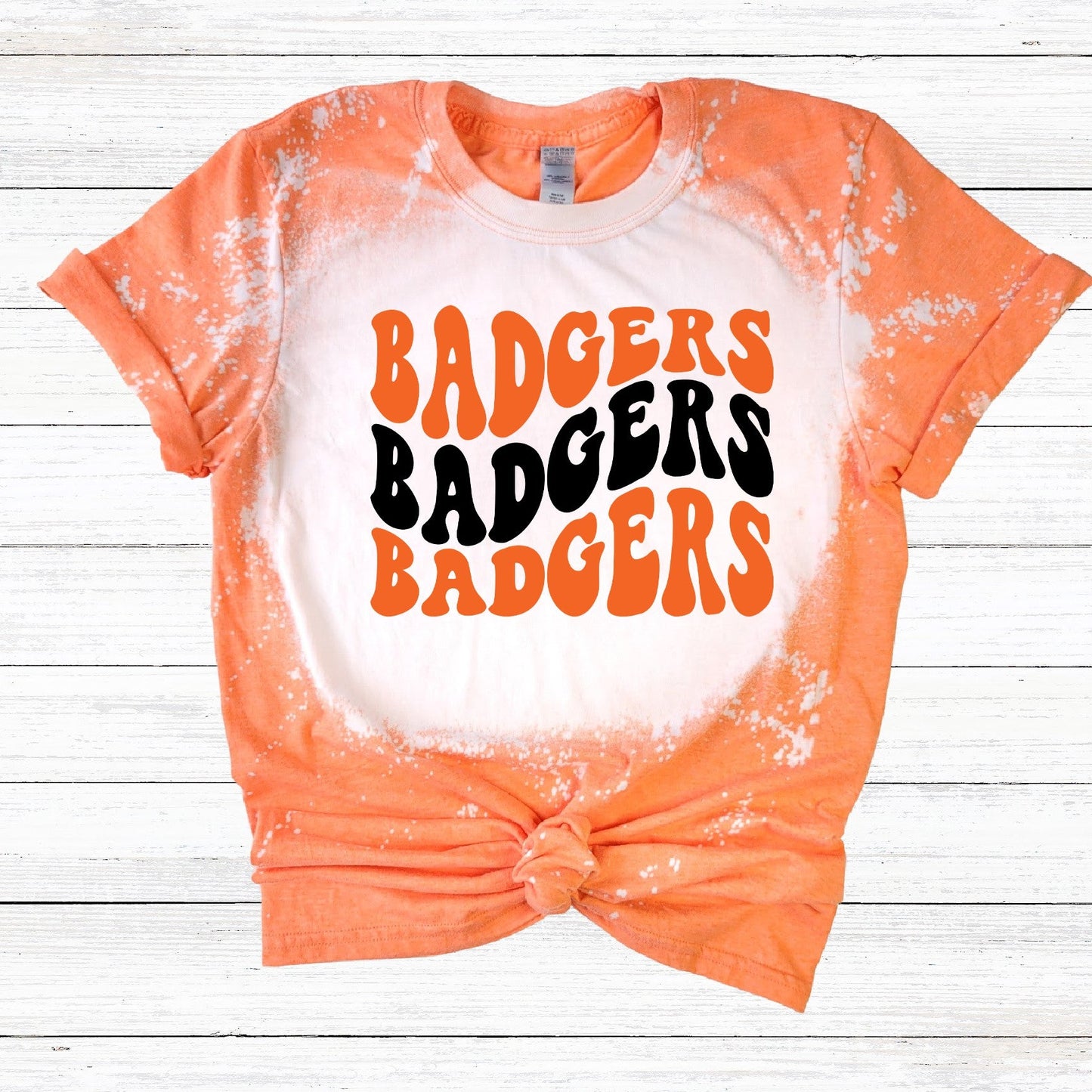 BADGERS WAVY RETRO ORANGE T-SHIRT