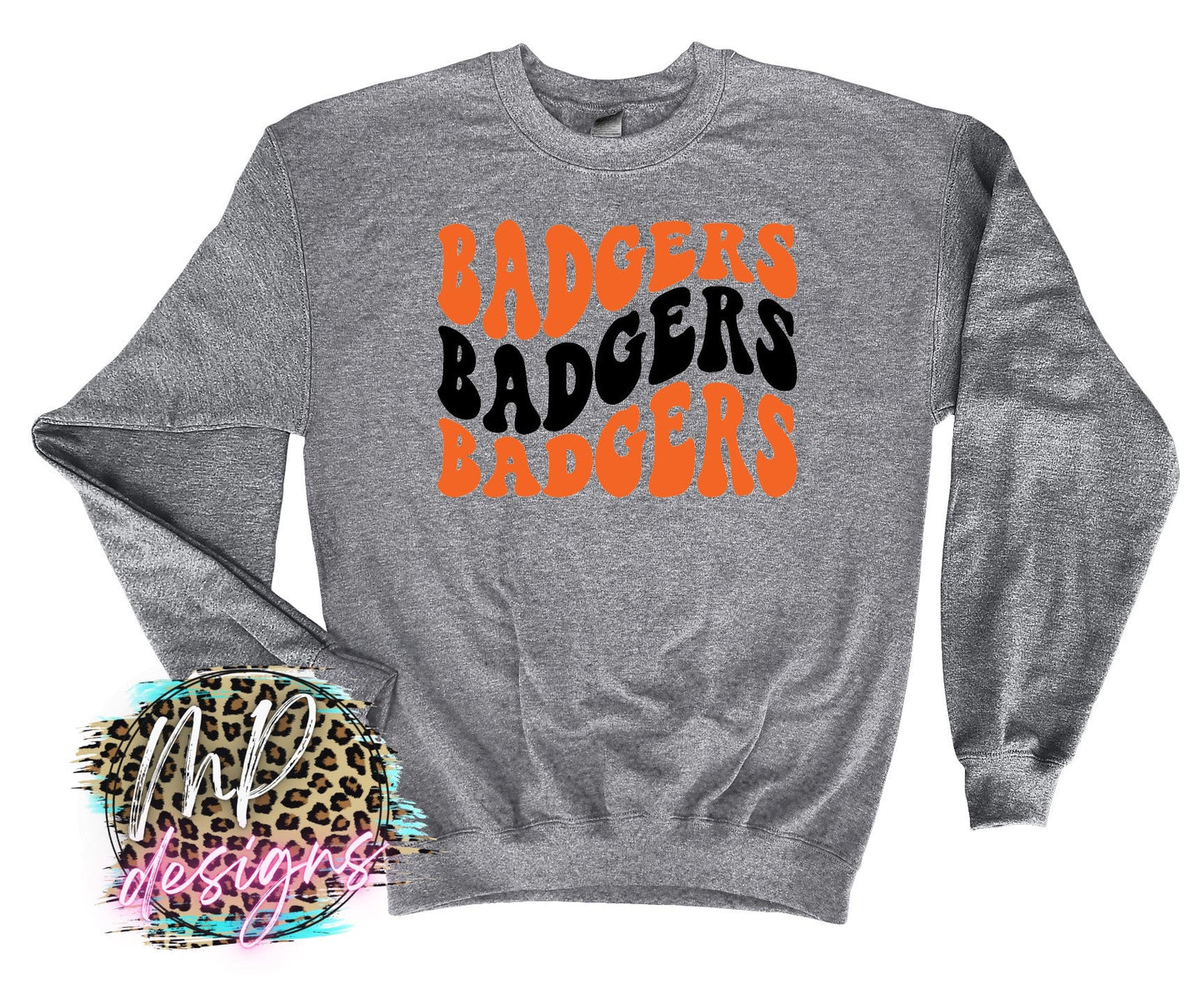 BADGERS WAVY RETRO ORANGE LONG SLEEVE/SWEATSHIRT