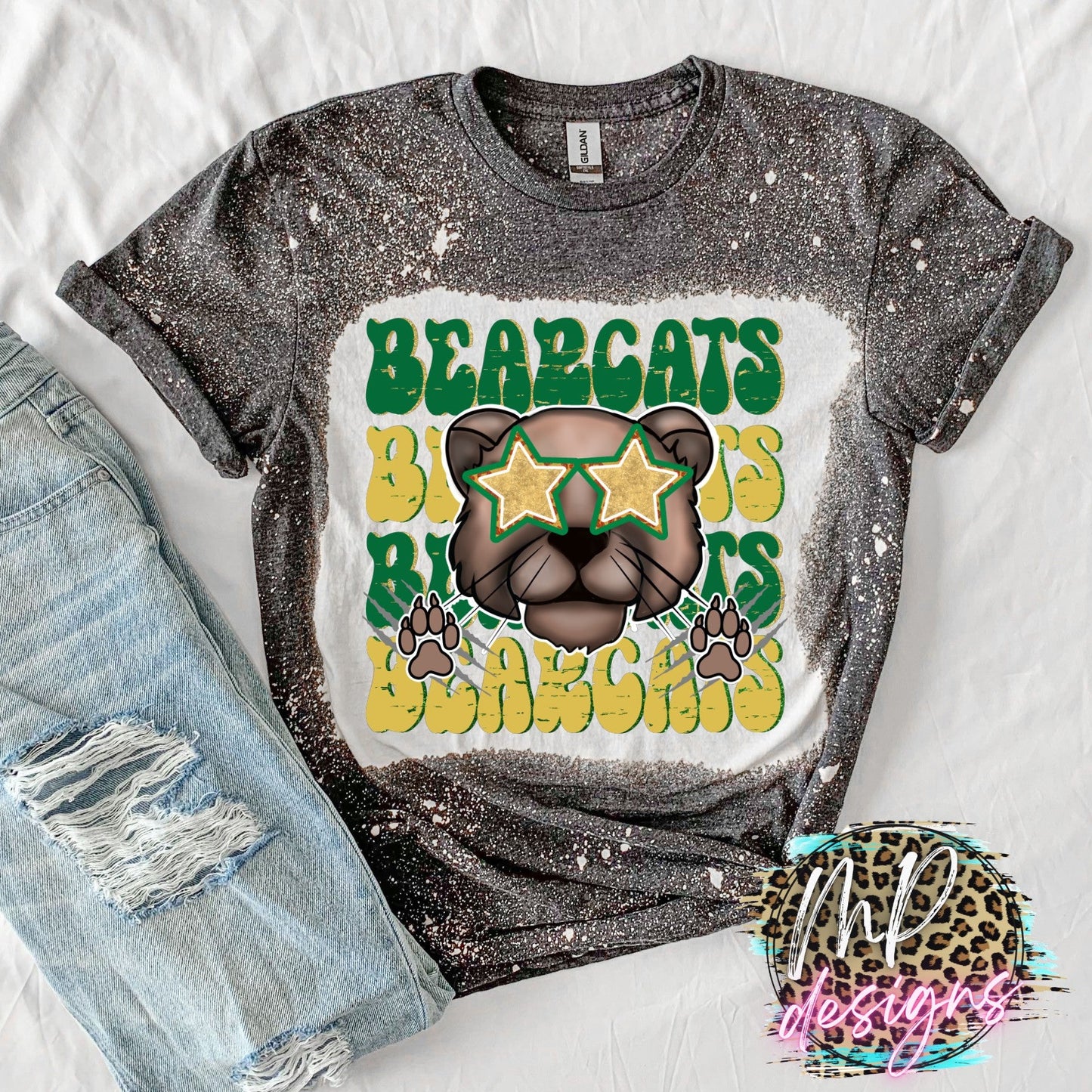 BEARCATS PREPPY MASCOT STACKED T-SHIRT