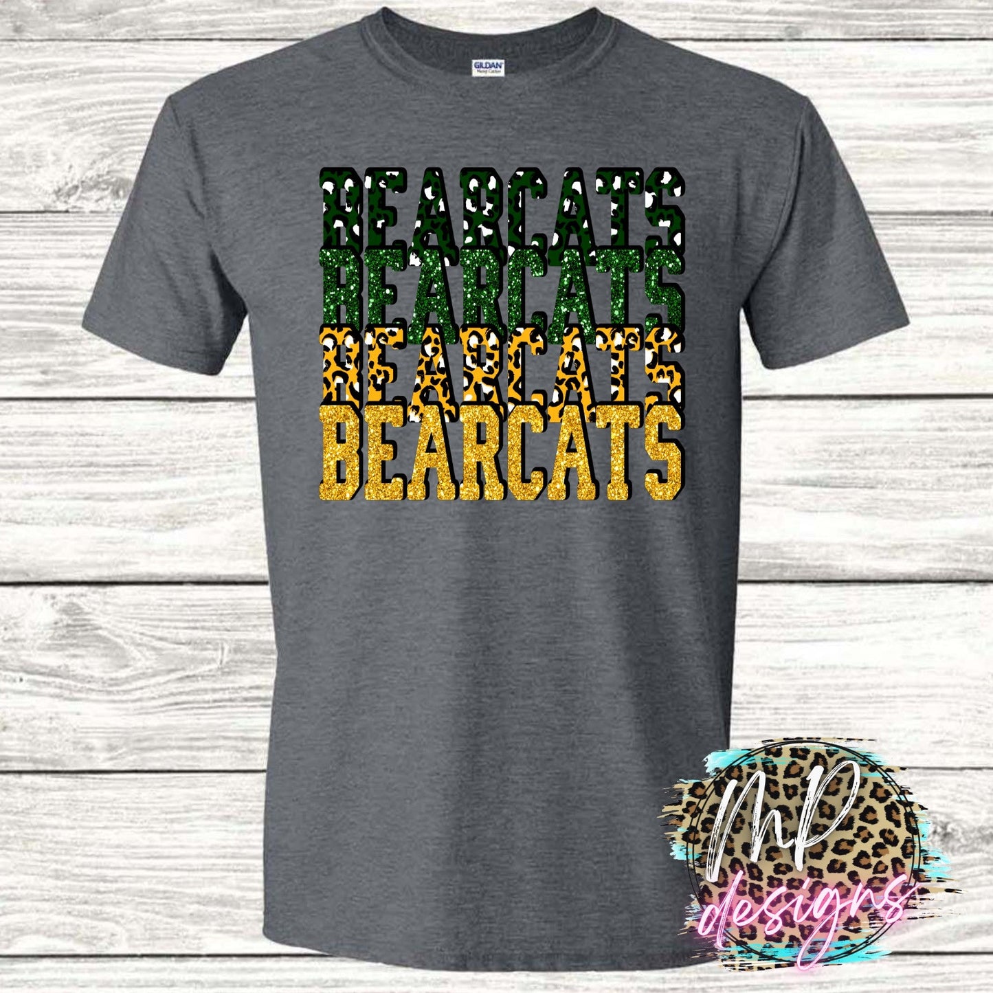 BEARCATS STACKED GLITTER T-SHIRT
