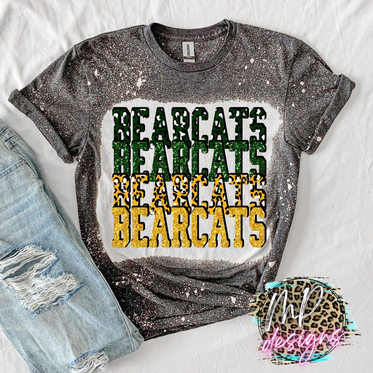 BEARCATS STACKED GLITTER T-SHIRT