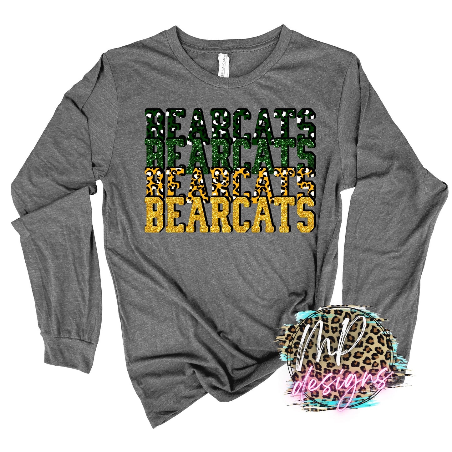 BEARCATS STACKED GLITTER LONG SLEEVE/SWEATSHIRT