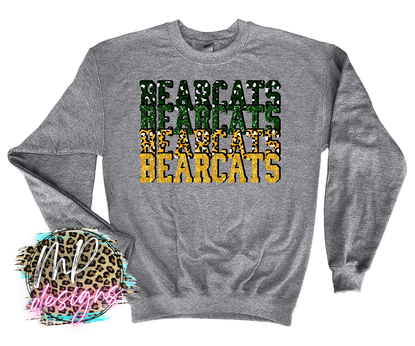 BEARCATS STACKED GLITTER LONG SLEEVE/SWEATSHIRT