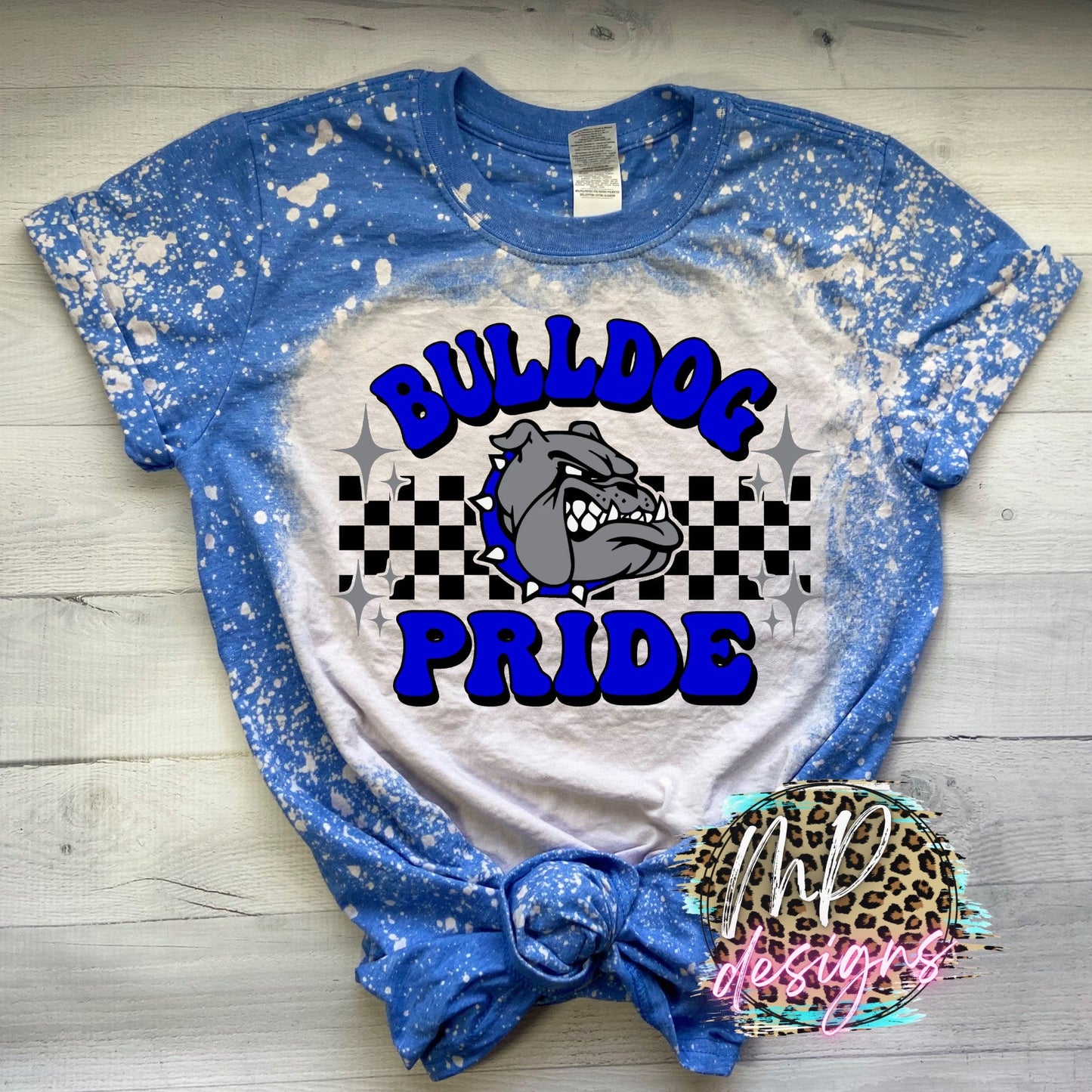 BULLDOG PRIDE CHECKERED ROYAL T-SHIRT