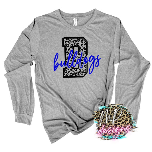 BULLDOGS B LEOPARD ROYAL LONG SLEEVE/SWEATSHIRT
