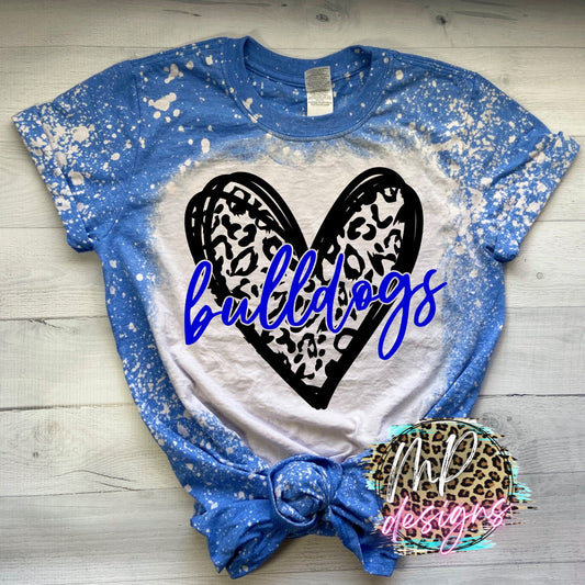 BULLDOGS ROYAL LEOPARD HEART T-SHIRT