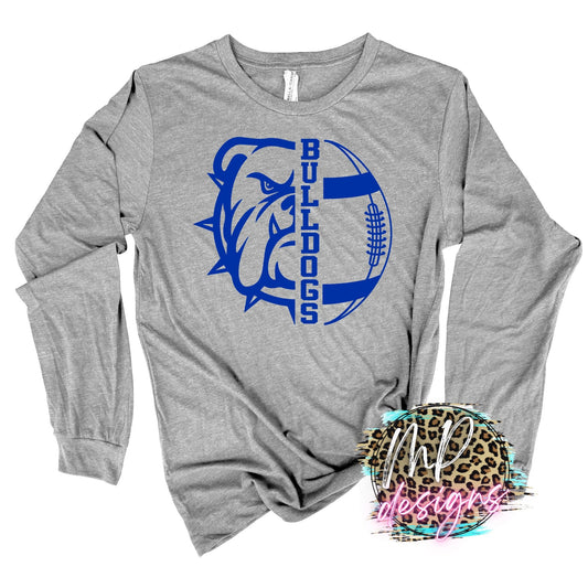 BULLDOGS MASCOT FOOTBALL ROYAL LONG SLEEVE/SWEATSHIRT