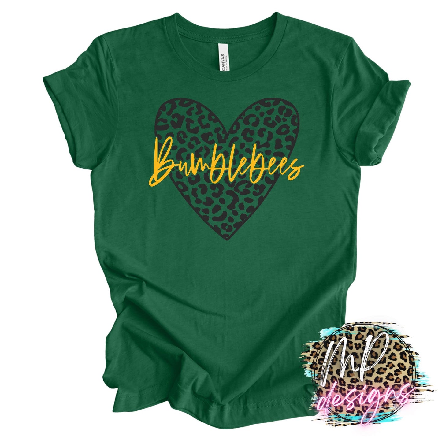 BUMBLEBEES LEOPARD HEART T-SHIRT