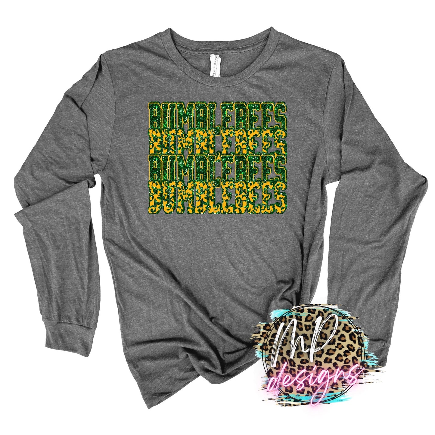 BUMBLEBEES STACKED GLITTER LONG SLEEVE/SWEATSHIRT