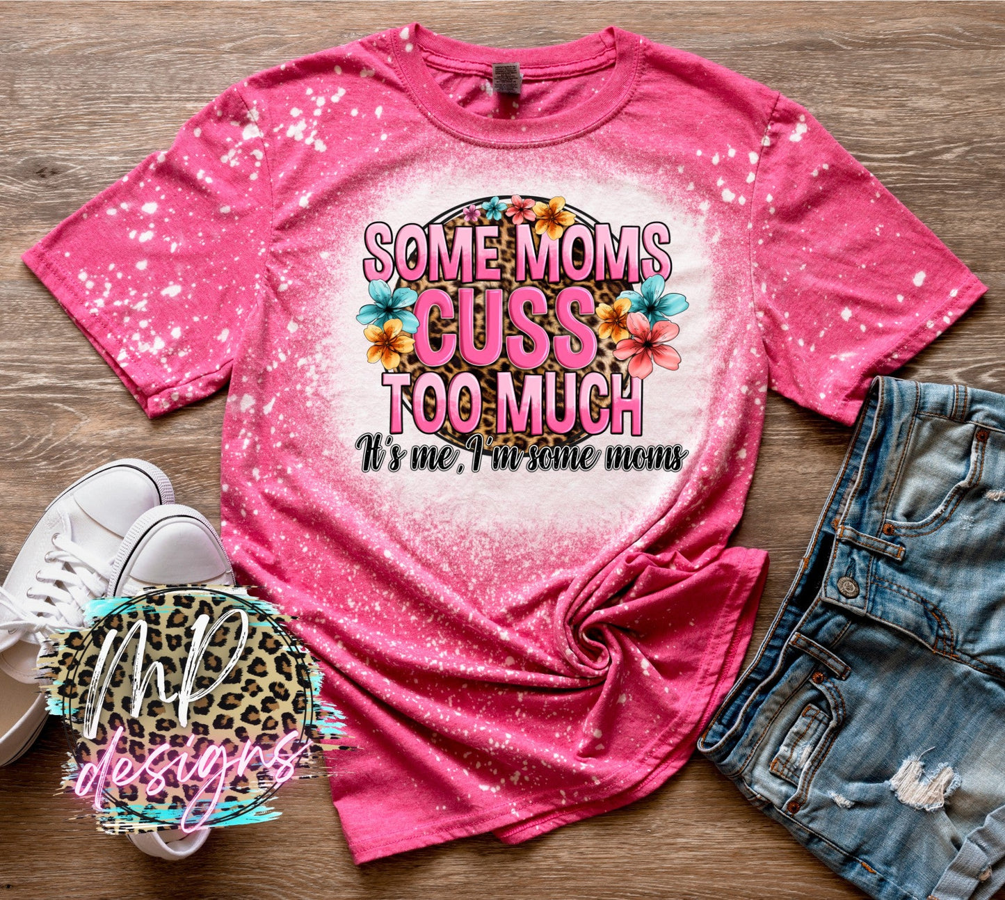 CUSS TOO MUCH BLEACHED T-SHIRT