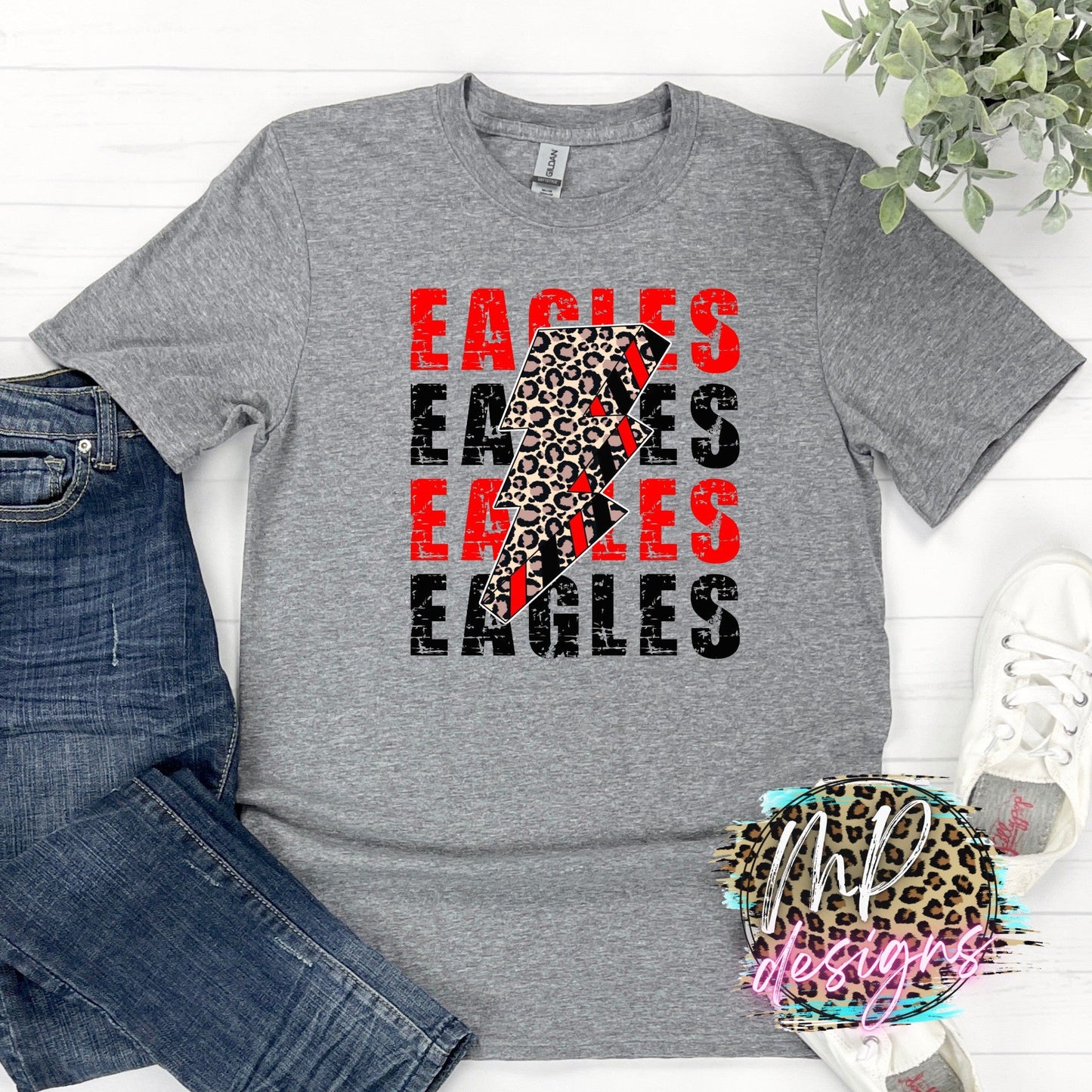 EAGLES BOLT RED T-SHIRT