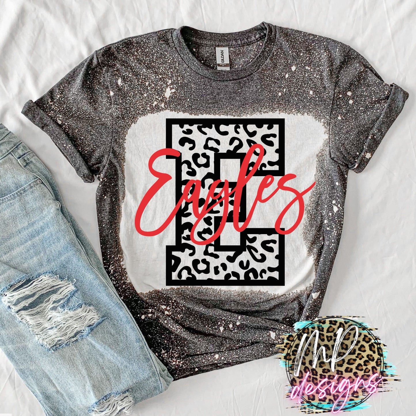 EAGLES E RED LEOPARD T-SHIRT