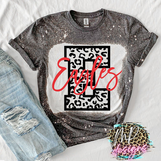 EAGLES E RED LEOPARD T-SHIRT