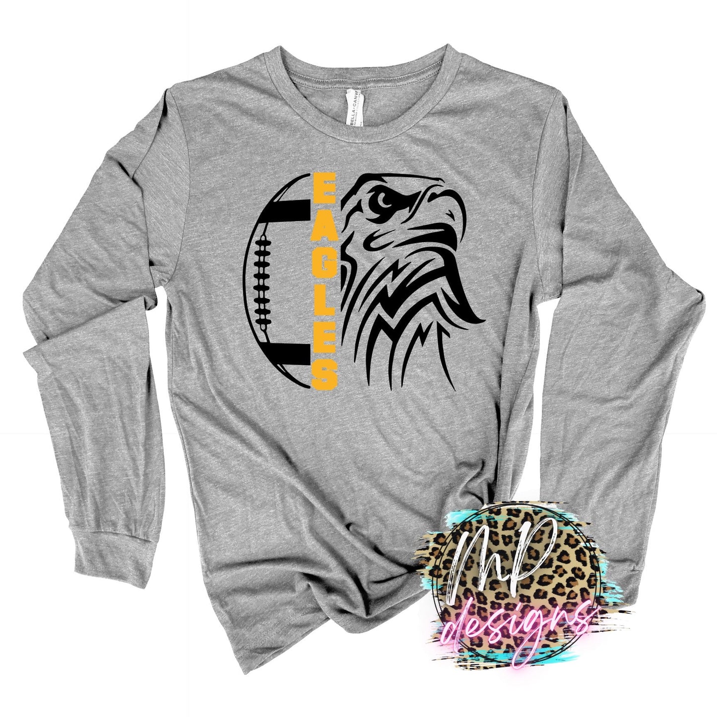 EAGLES MASCOT FOOTBALL GOLD LONG SLEEVE/SWEATSHIRT