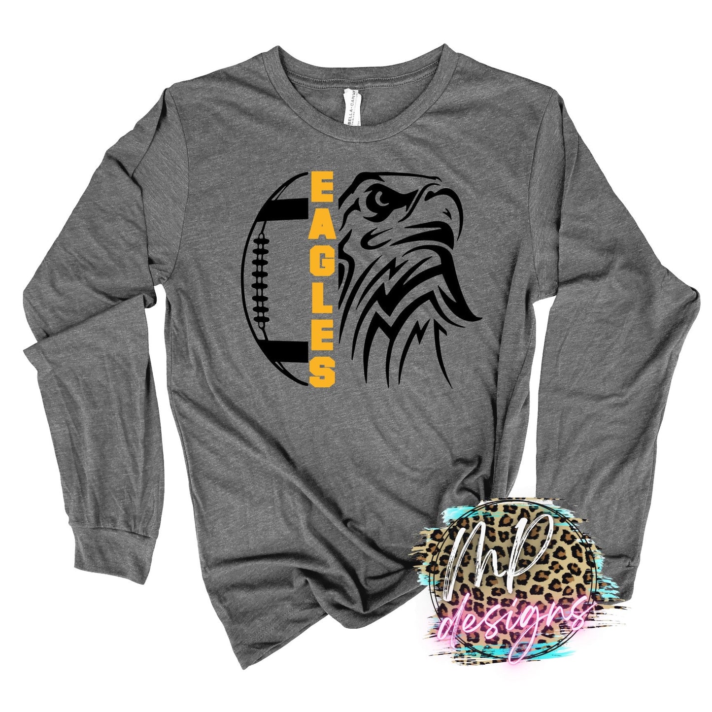 EAGLES MASCOT FOOTBALL GOLD LONG SLEEVE/SWEATSHIRT