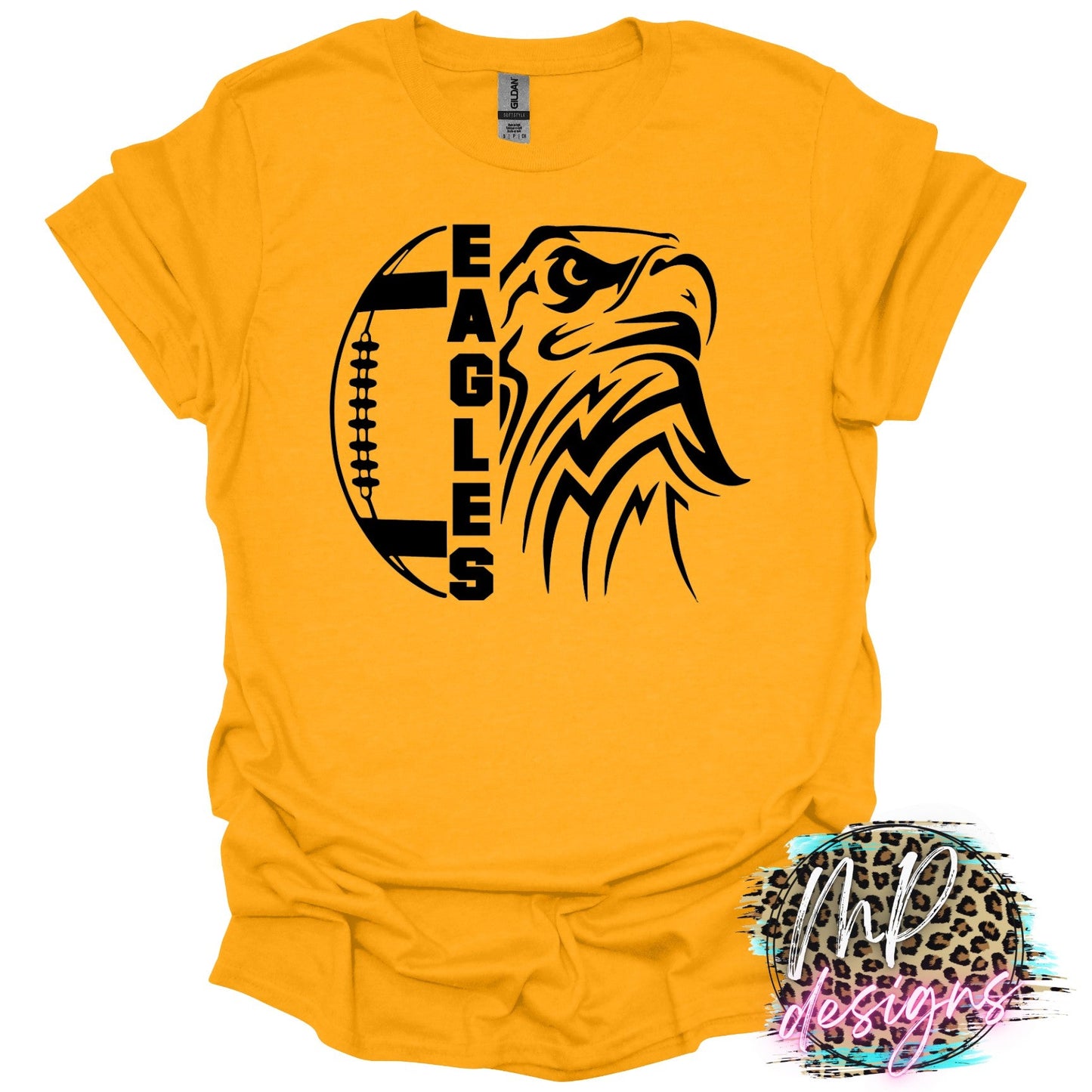 EAGLES MASCOT FOOTBALL GOLD T-SHIRT