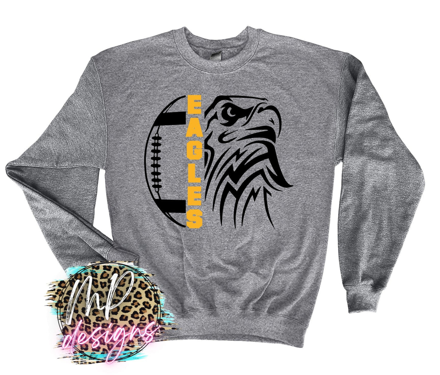 EAGLES MASCOT FOOTBALL GOLD LONG SLEEVE/SWEATSHIRT