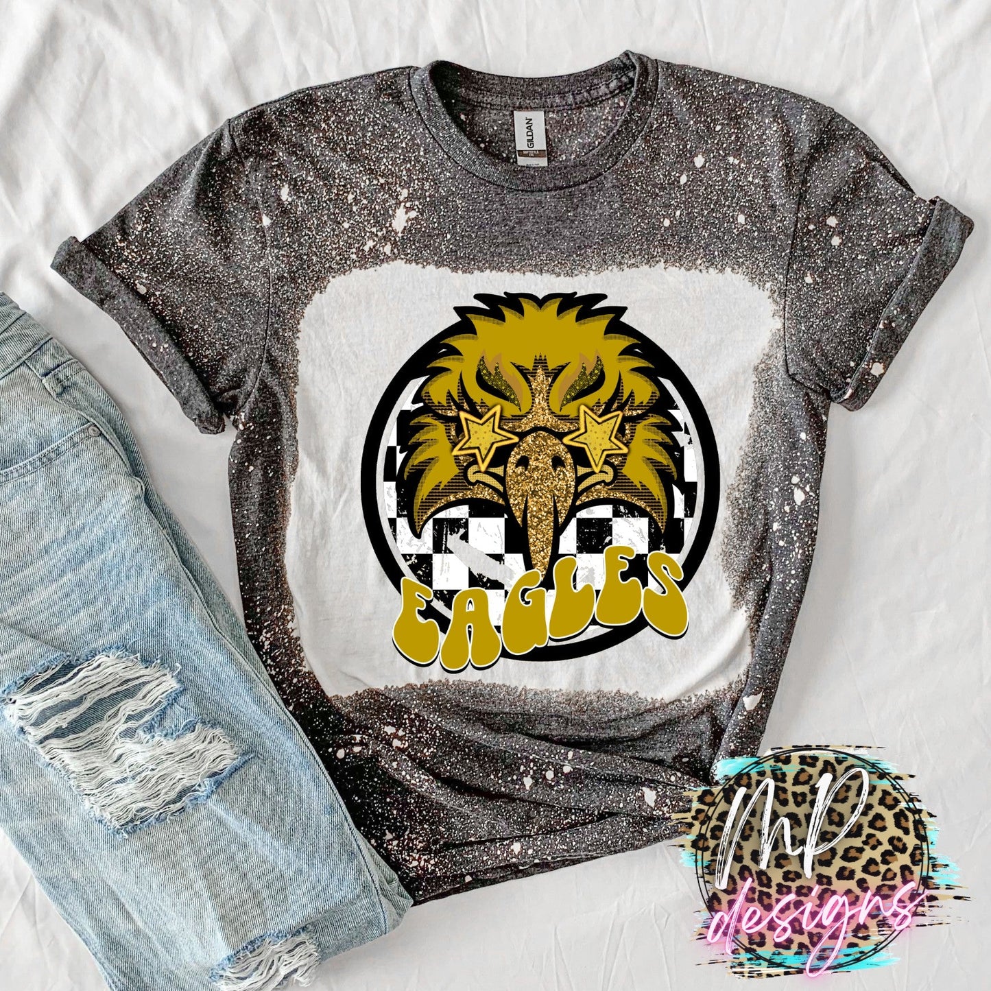 EAGLES PREPPY MASCOT GOLD T-SHIRT