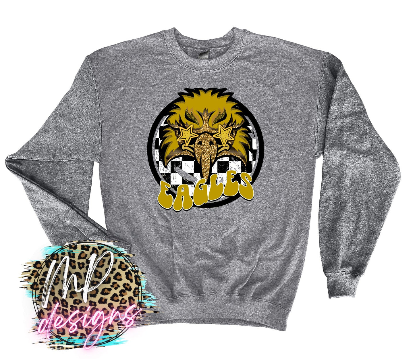 EAGLES PREPPY MASCOT GOLD LONG SLEEVE/SWEATSHIRT