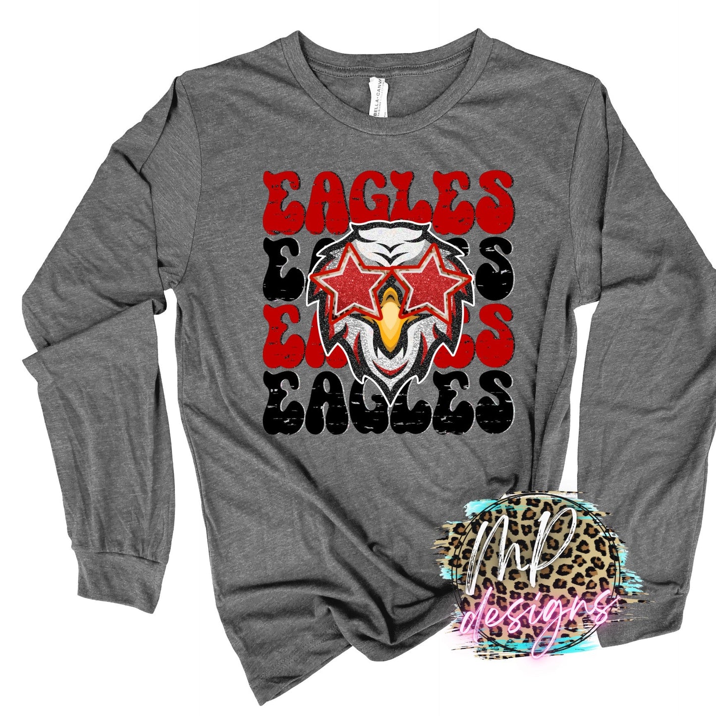 EAGLES PREPPY MASCOT RED LONG SLEEVE/SWEATSHIRT