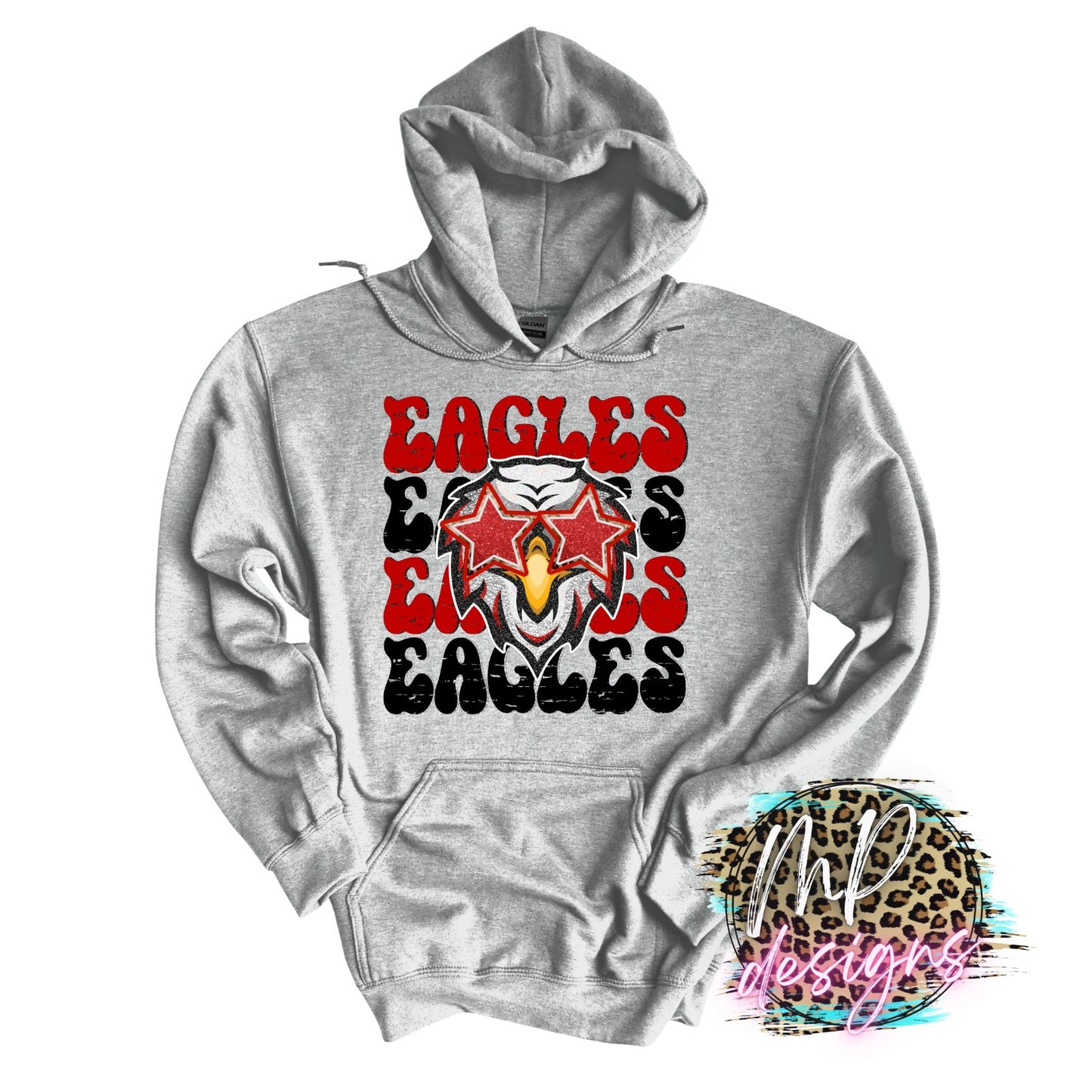 EAGLES PREPPY MASCOT RED LONG SLEEVE/SWEATSHIRT