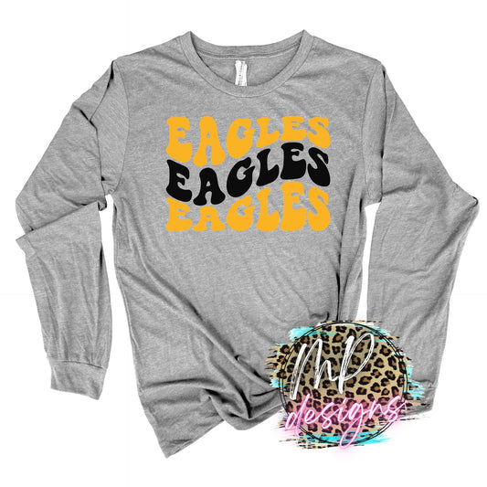 EAGLES WAVY RETRO GOLD LONG SLEEVE/SWEATSHIRT