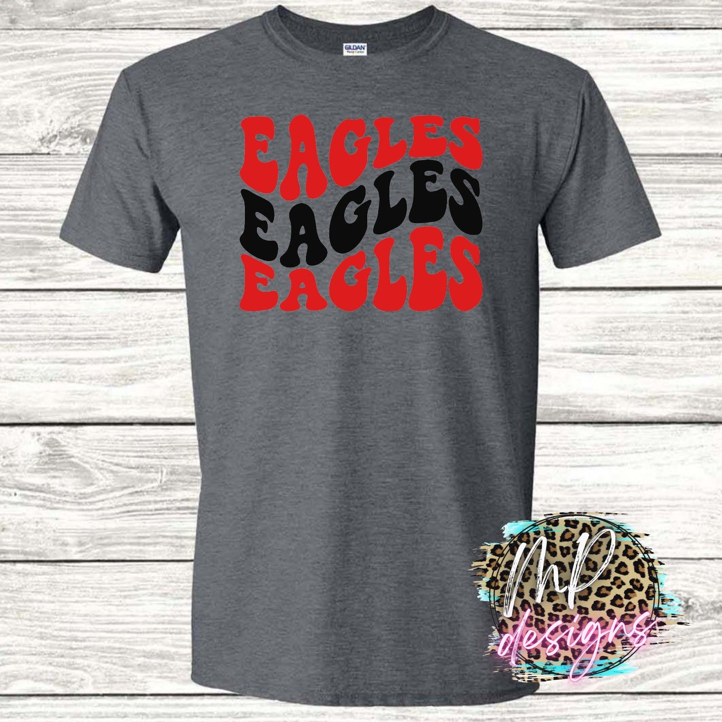 EAGLES WAVY RETRO RED T-SHIRT