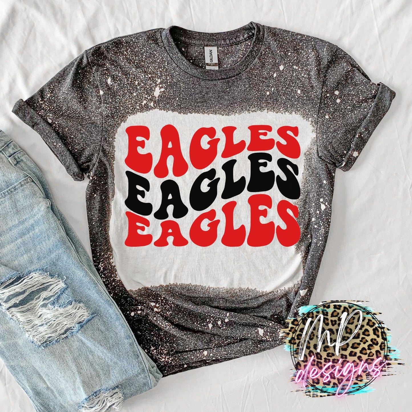 EAGLES WAVY RETRO RED T-SHIRT