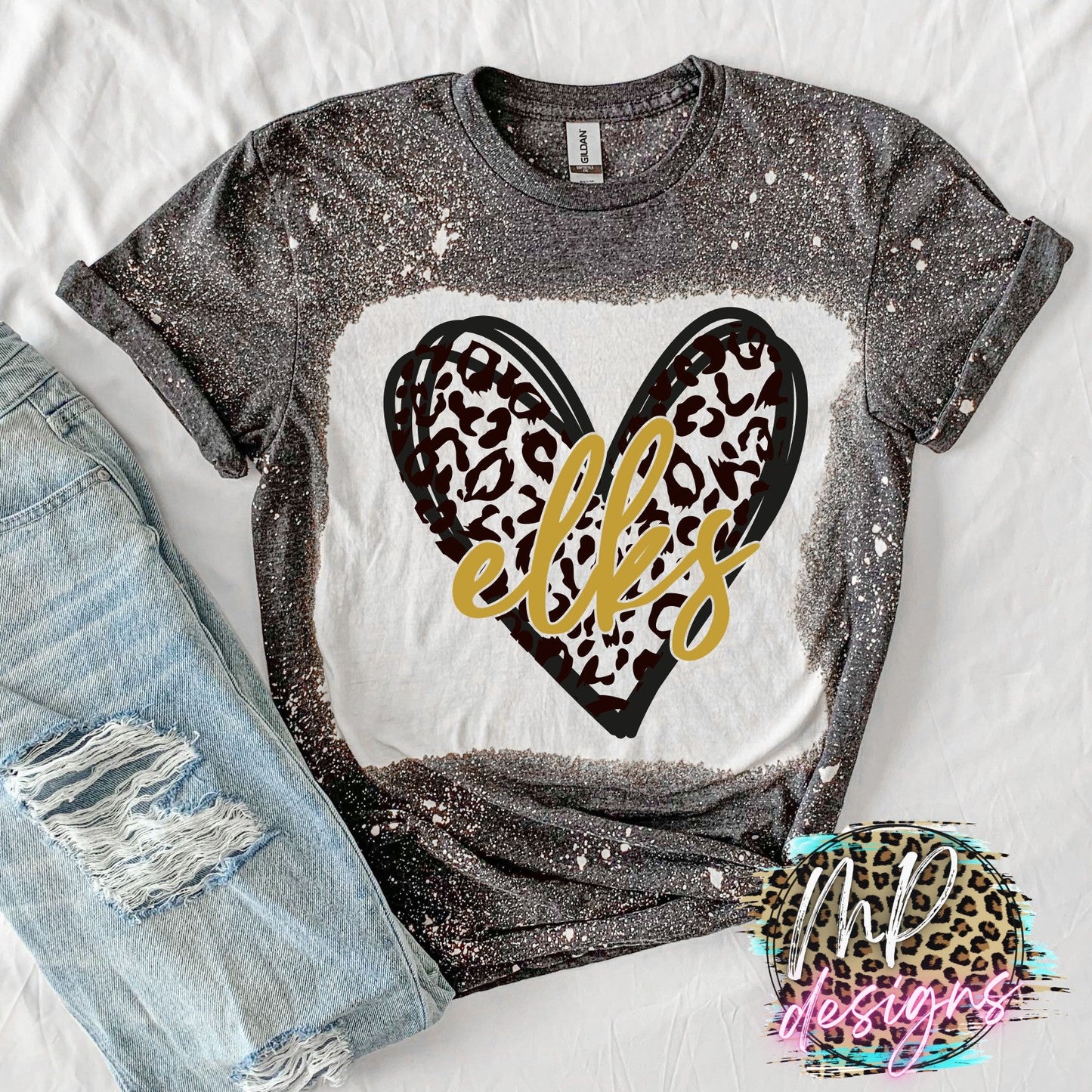 ELKS HEART LEOPARD T-SHIRT