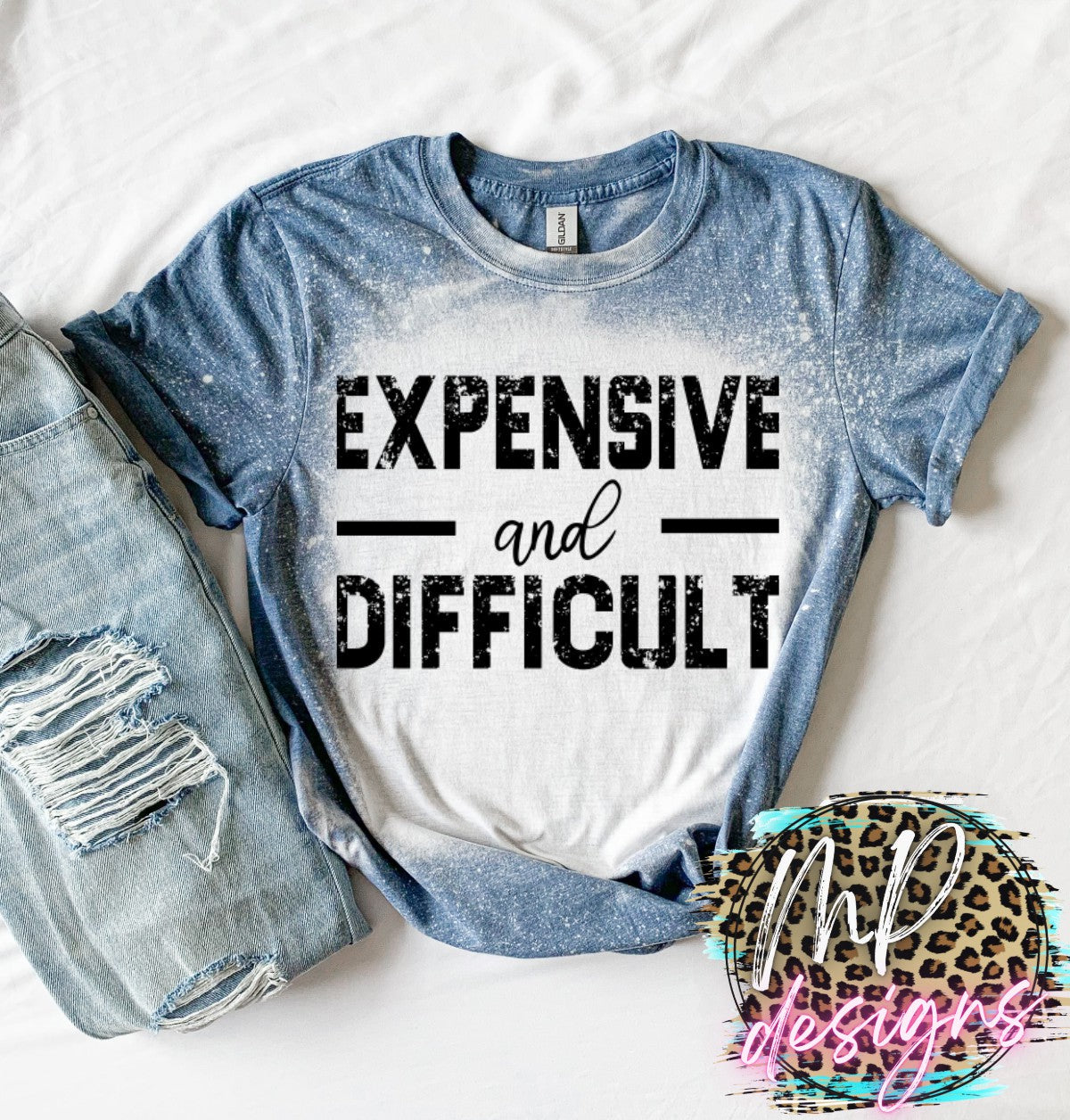 EXPENSIVE AND DIFFICULT BLEACHED T-SHIRT