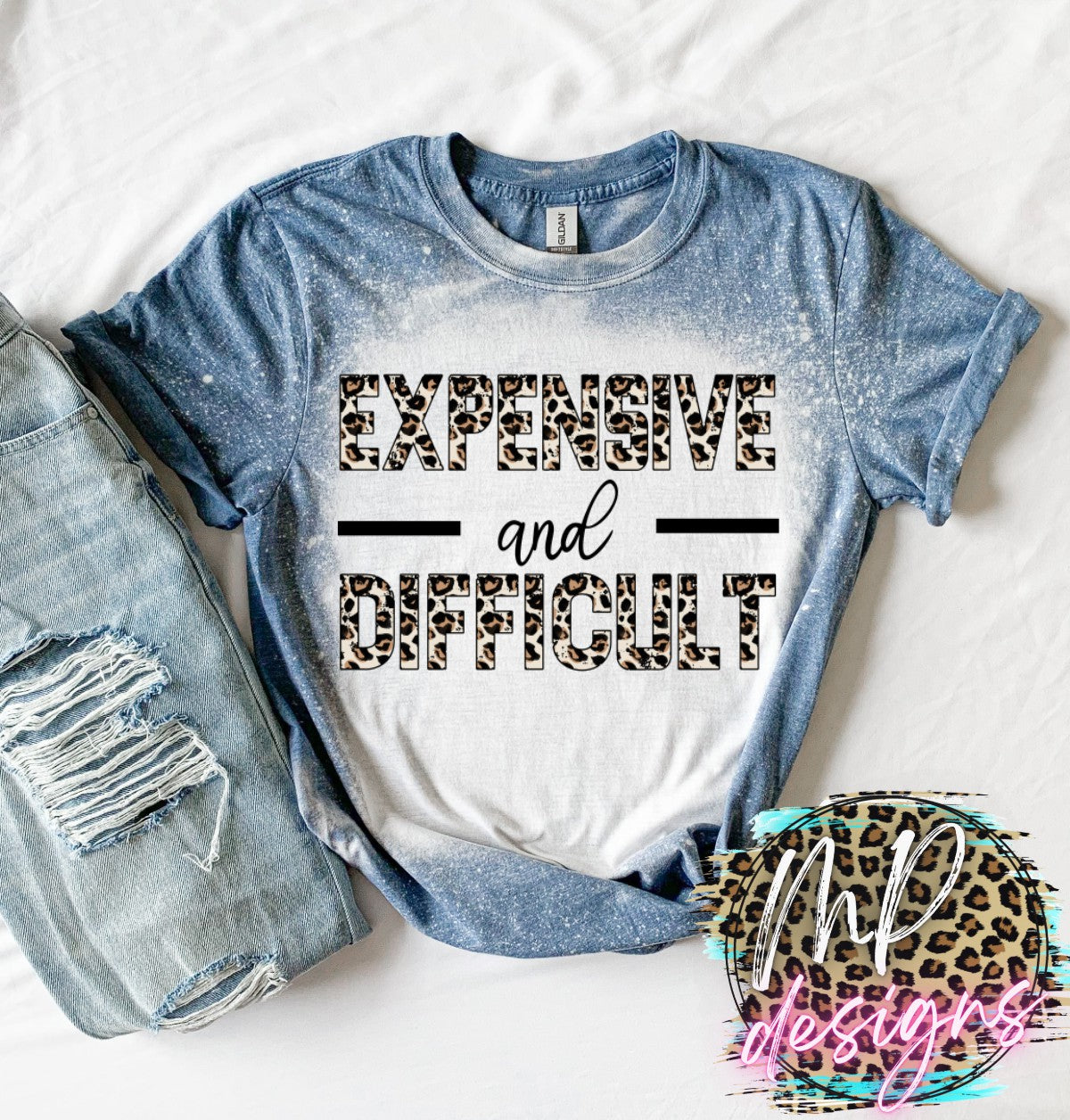 EXPENSIVE AND DIFFICULT BLEACHED T-SHIRT