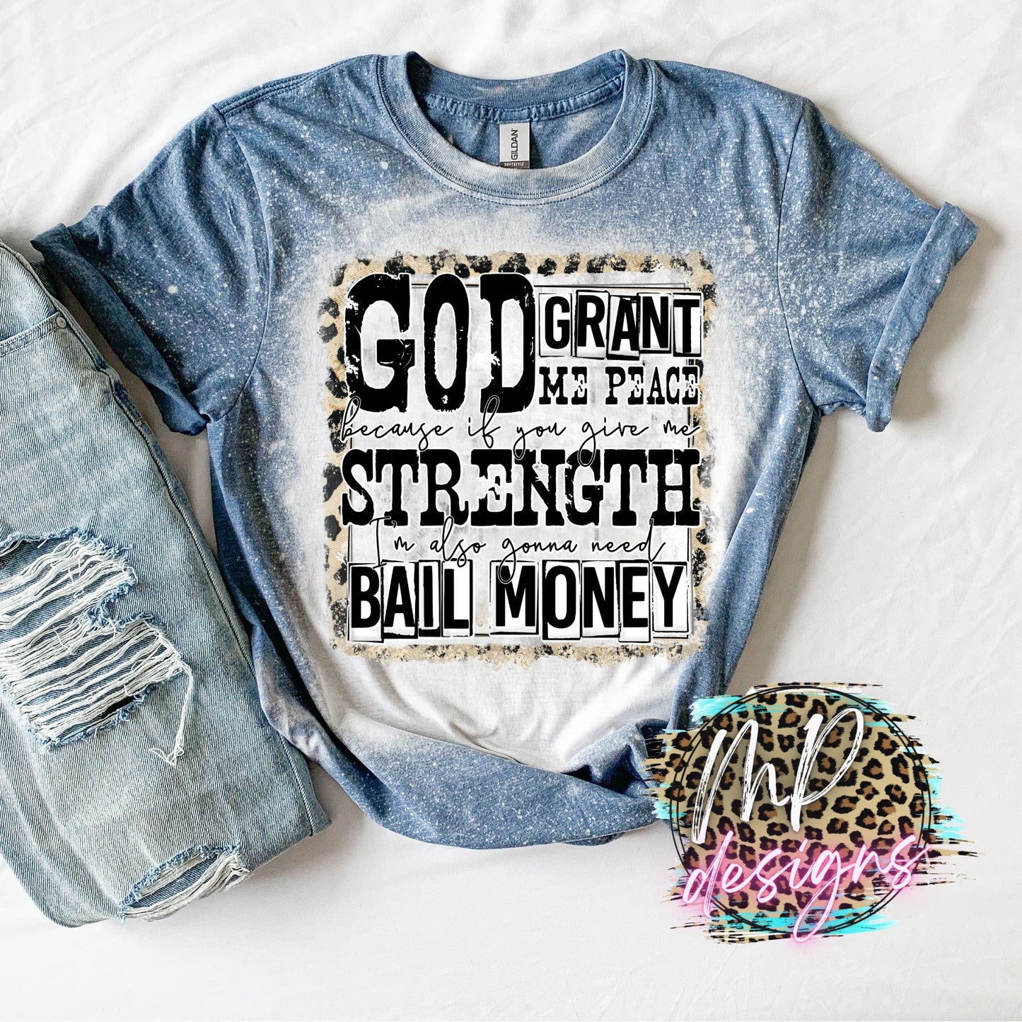 GRANT ME PEACE BLEACHED T-SHIRT