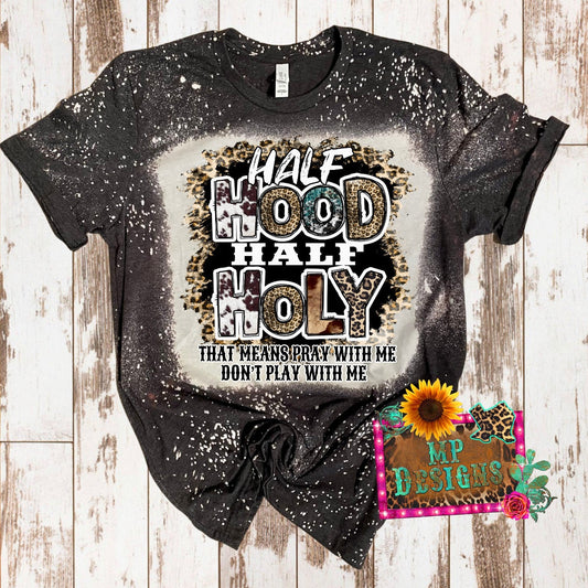 HALF HOOD HALF HOLY BLEACHED T-SHIRT