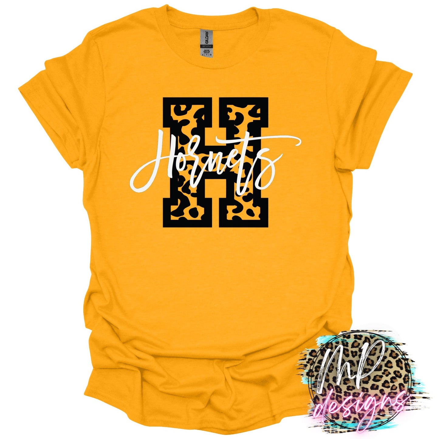 HORNETS H LEOPARD GOLD T-SHIRT