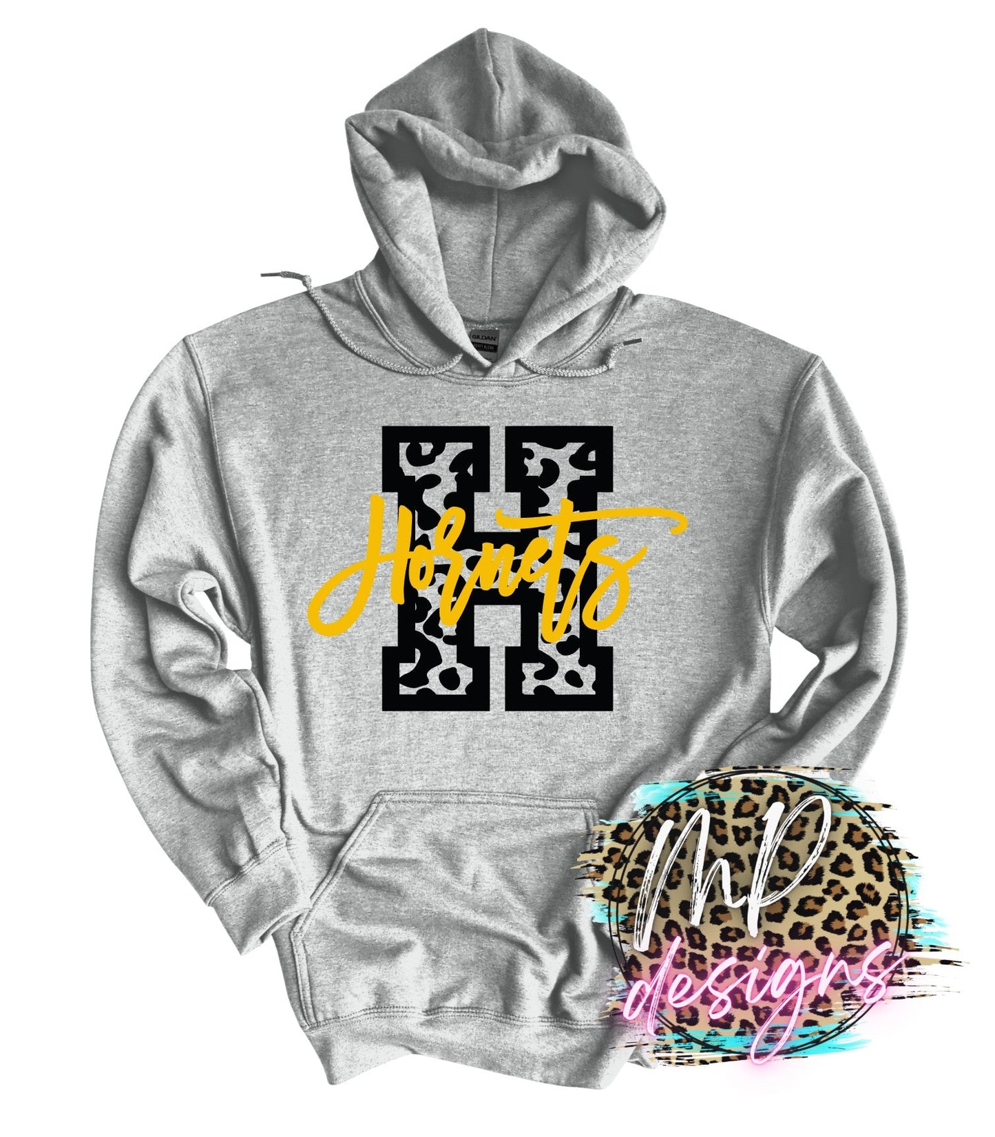 HORNETS H LEOPARD GOLD LONG SLEEVE/SWEATSHIRT